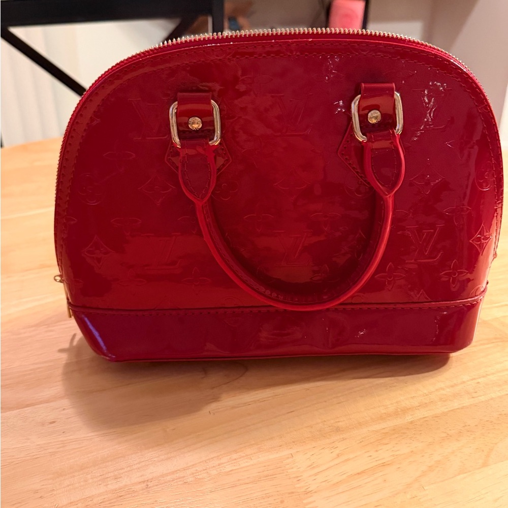 & Other Stories Patent Mini Satchel in Red